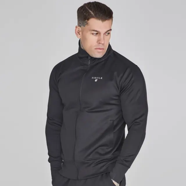 SikSilk Tracksuit Top Mens Black male 2X Large
