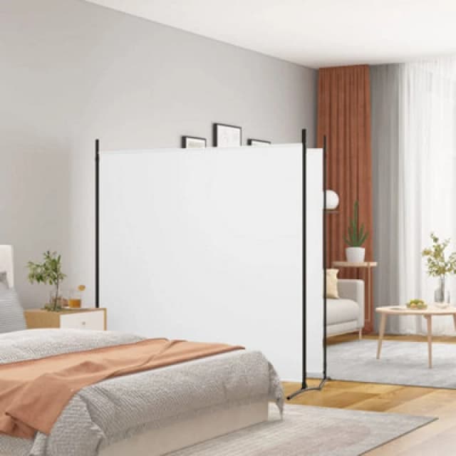 Vidaxl 2-panel Room Divider White 348X180 Cm Fabric, White 350274