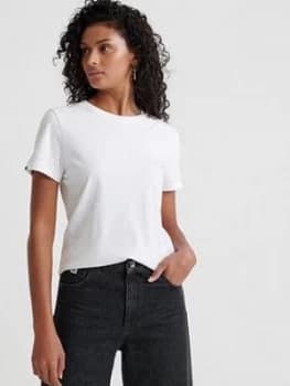 Superdry Orange Label Elite Crew Neck T-Shirt - White, Size 14, Women