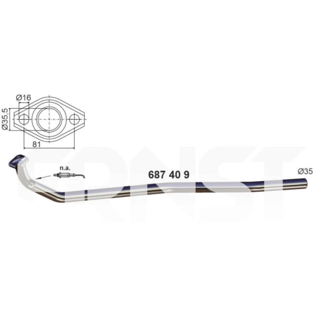 ERNST 687409 Exhaust Pipe Centre, Length: 690mm Exhaust Pipe (17)