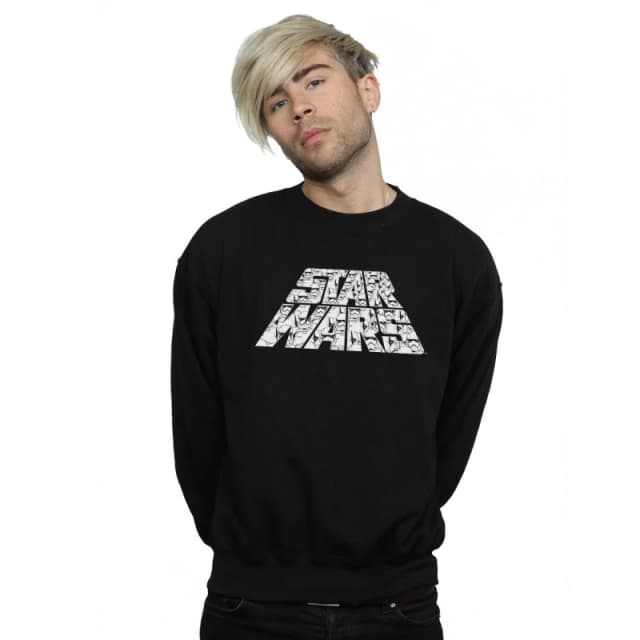 Disney Men Star Wars The Rise Of Skywalker Trooper Filled Logo Sweatshirt in Black Size: Small Black S Male 5059400166071