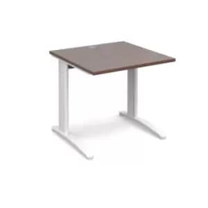 Office Desk Rectangular Desk 800mm Walnut Tops With White Frames 800mm Depth TR10