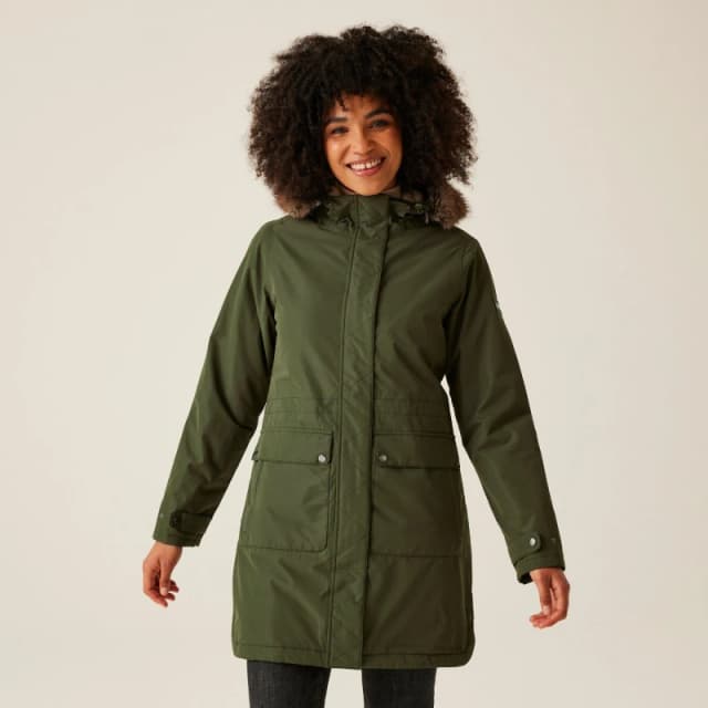 Regatta Sabinka II Waterproof Jacket Dark Khaki female 14