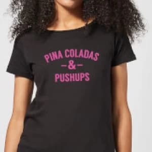 Pina Coladas and Pushups Womens T-Shirt - Black - 3XL - Black