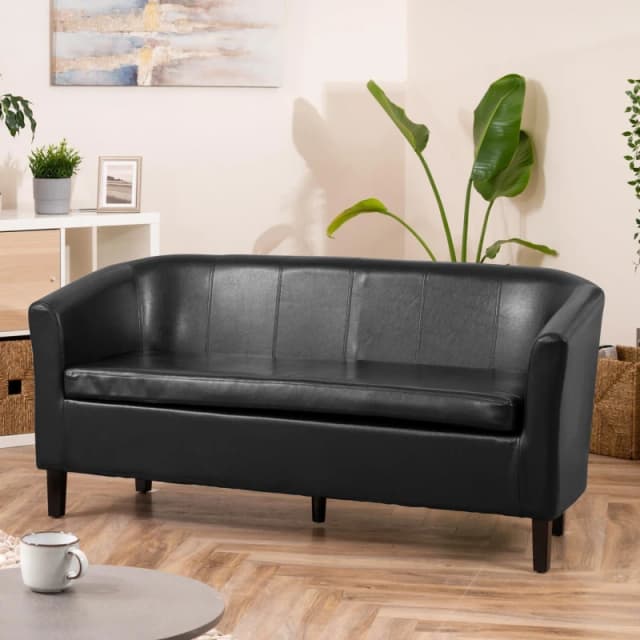 Artemis Home Meriden 3 Seat Tub Sofa in Black Unisex