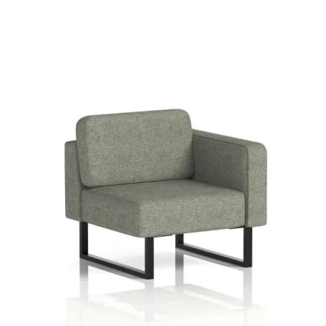 Brixworth Modular Seating Left Unit with Black in Rivet Fabric - Vitreous
