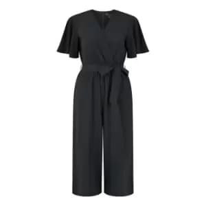 Mela London Black Wrap Over Jumpsuit - Black