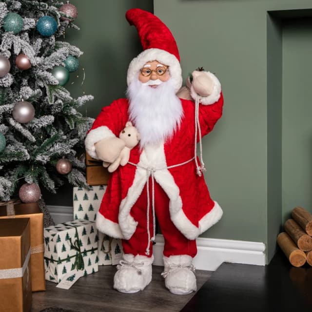 80cm Red Standing Mega Papa Noel Santa Claus Indoor Decoration