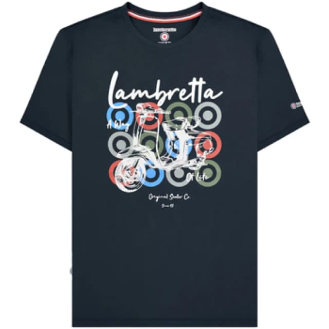Lambretta Lambretta Men Scooter Branded T-Shirt in Navy Size: Small Navy S Male 5063703650076