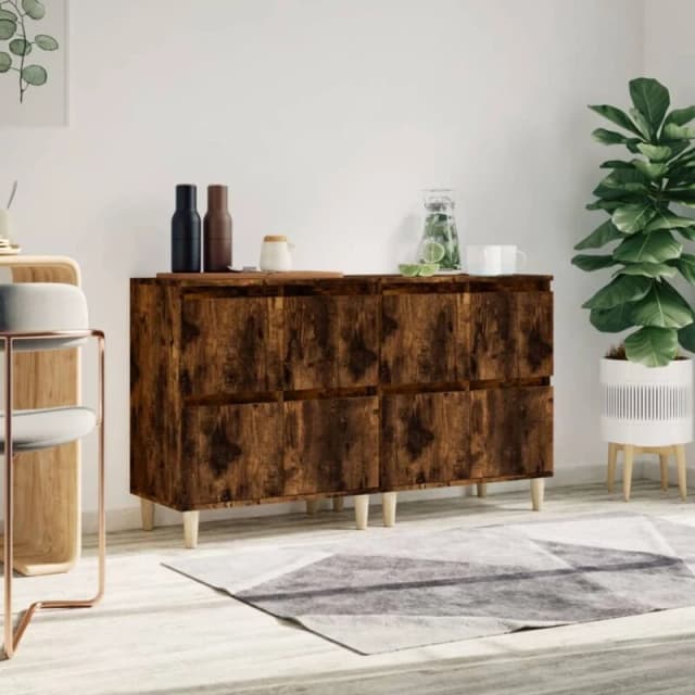 VIDAXL Sideboards 2 pcs Smoked Oak 60x35x70cm Engineered Wood vidaXL 8720845831417