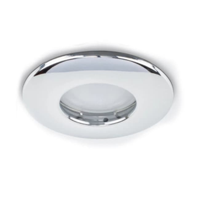 ValueLights Downlight Fire Rated IP65 Ceiling Light Fitting 4 Pack With Cool White Bulbs Metallic Silver