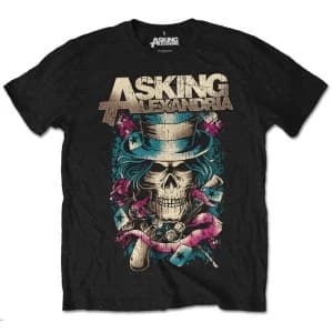 Asking Alexandria - Hat Skull Unisex Large T-Shirt - Black