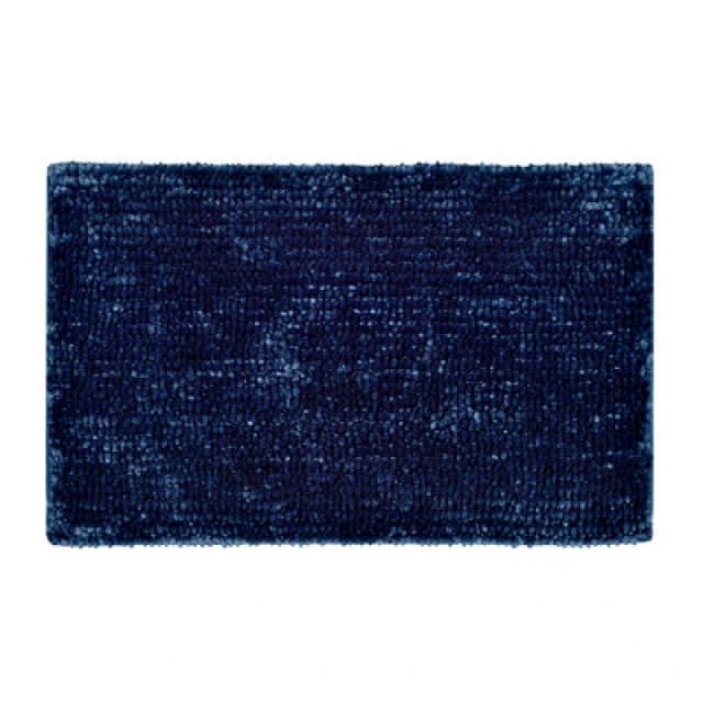 Allure Bath Fashions Velvet Chenille Bobble Bath Mat Non-Slip - Navy