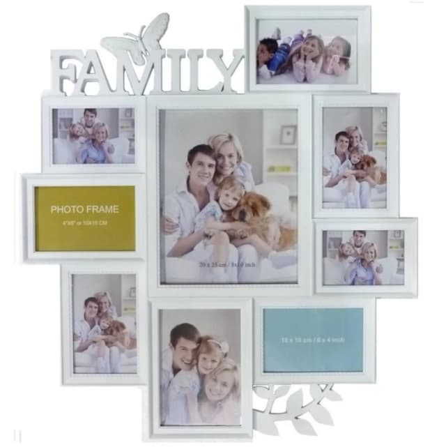 Gr8 Home Large White Butterfly Leaf Wall Hanging Family Photo Frame White Unisex
