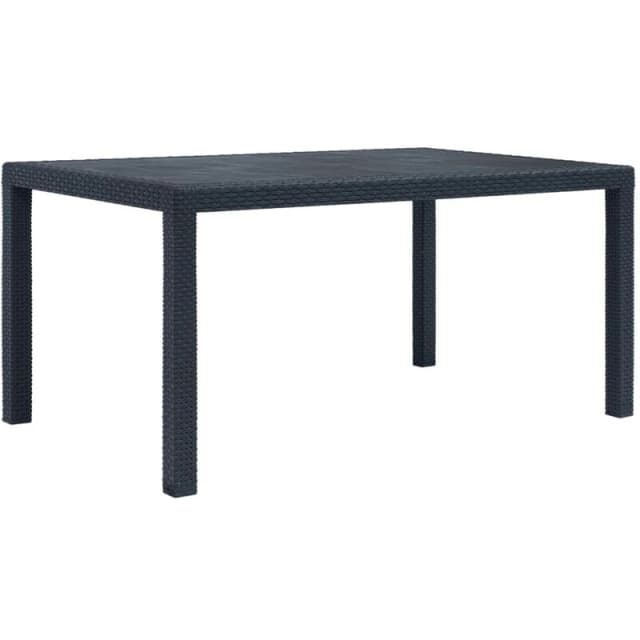 VIDAXL Garden Table Anthracite 150x90x72cm Plastic Rattan Look Vidaxl 45605