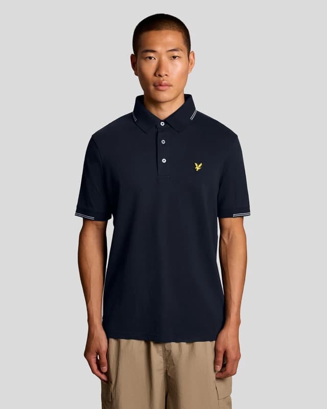 Lyle & Scott Lyle & Scott Fine Tipped Polo Shirt -Navy Navy WV6XS Male 2XL,L,M,S,XL