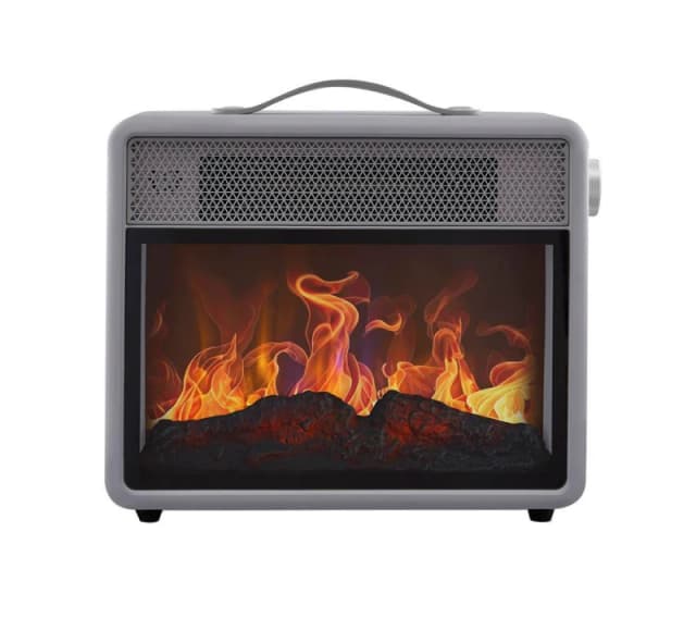 Swan Retro SH27034 Flame Effect Heater - Grey, Silver/Grey 5056462384009