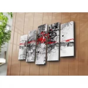 5PATK-14 Multicolor Decorative Canvas Painting (5 Pieces)