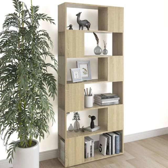VIDAXL Vidaxl - Book Cabinet Room Divider Sonoma Oak 80x24x186cm Engineered Wood 8720286651117