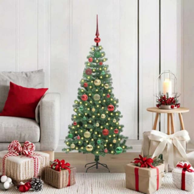 vidaXL Christmas Tree with 150 LEDs with Stand Green 120cm PVC, Green 3396366