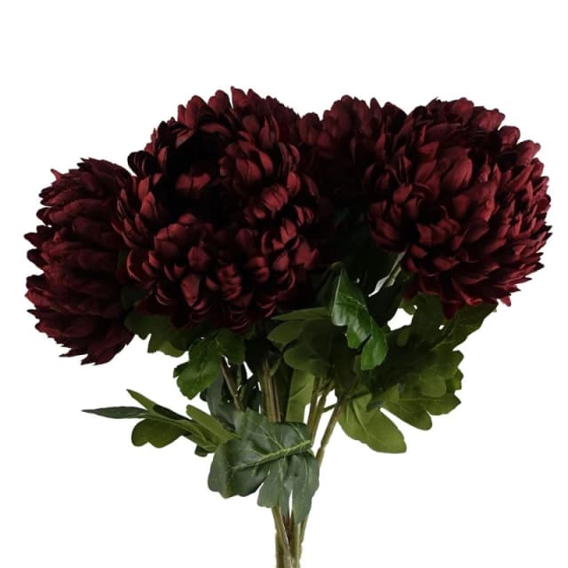 Leaf Pack of 6 x 75cm Extra Large Reflex Chrysanthemum - Red Red unisex