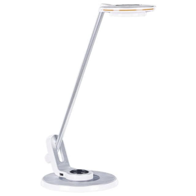 Beliani LED Desk Lamp Corvus With Dimmer Metal White/ Silver