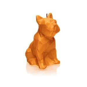 Orange Low Poly Bulldog Candle