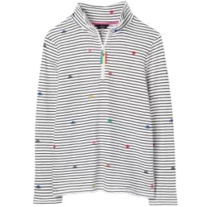 Joules Womens Pip Print Casual Half Zip Sweatshirt Rainbow Bees Stripe 10