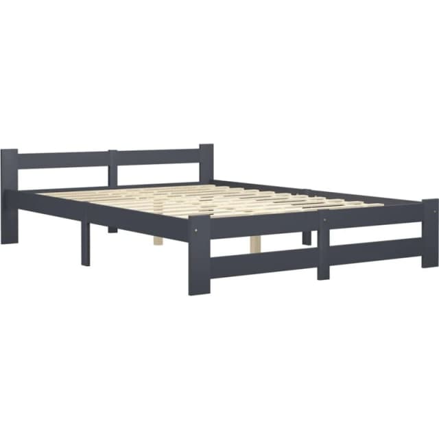 VIDAXL Bed Frame without Mattress Dark Grey Solid Pine Wood 160x200cm Vidaxl 8720286290064