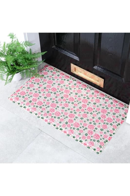 Native Natural Hydrangea Pattern Doormat (70 X 40Cm)