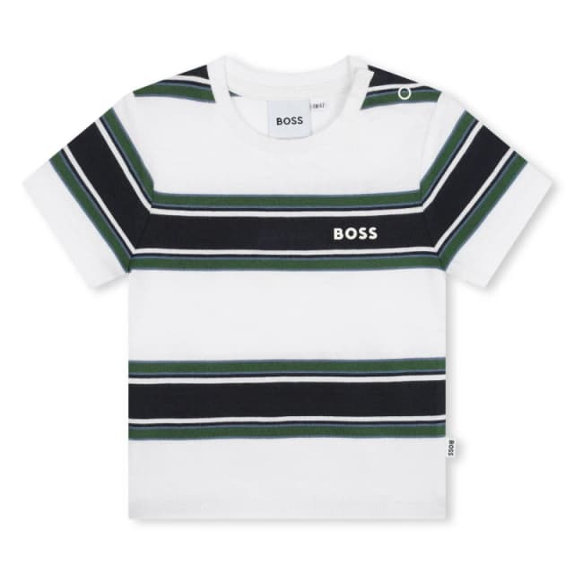 Boss Striped T-Shirt Infants - White White One Size
