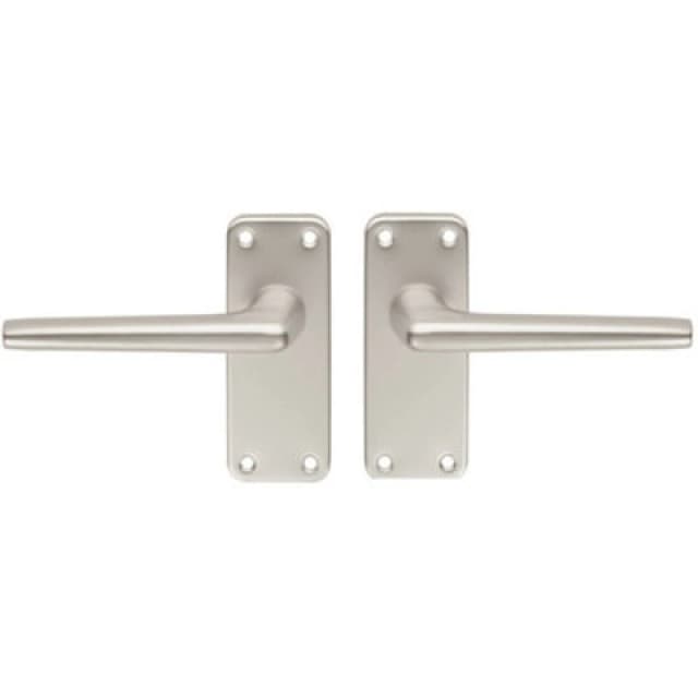 Loops PAIR Straight Tapered Handle on Latch Backplate 102 x 41mm Satin Aluminium Multi
