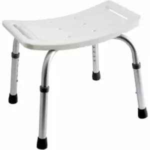 White Shower Stool with Adjustable Legs - White - Showerdrape