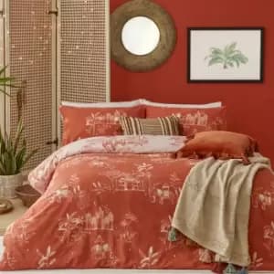 Furn. Jaipur Paprika Duvet Cover and Pillowcase Set Red/White