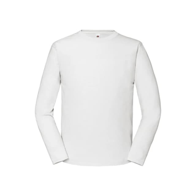 Fruit Of The Loom Fruit of the Loom Men Iconic Premium Long-Sleeved T-Shirt in White Size: Small White S Male 5063377069402