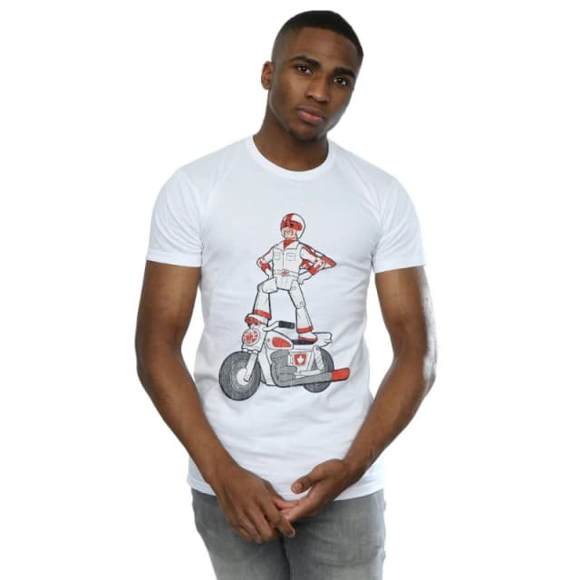 Disney Men Toy Story 4 Duke Caboom Pose T-Shirt in White Size: Small White S Male 5059308572165