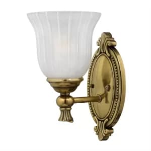 Francoise 1 Light Bathroom Wall Light Burnished Brass IP44, G9