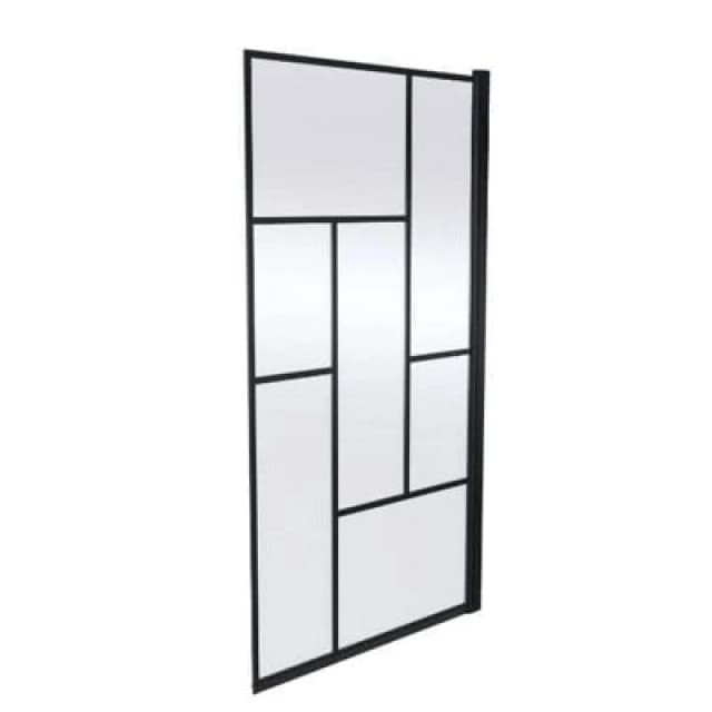 nuie Bath Screens Square L Shape 6mm Toughened Safety Glass Bath Screen with Fixed Return - Brown, Brown NSBS28