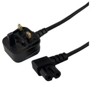 FIG8 R-ANGLE UK MAINS LEAD 1.9M BLK
