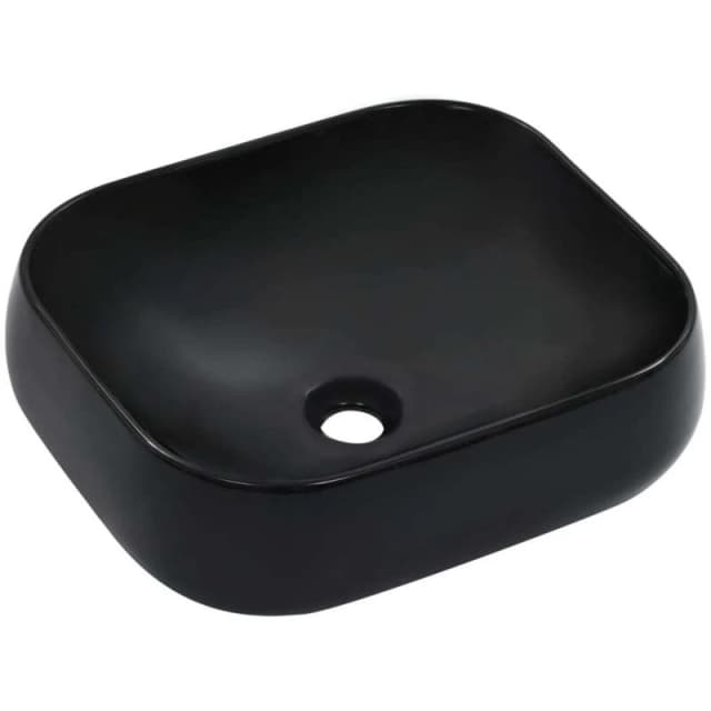vidaXL Wash Basin 44.5x39.5x14.5cm Ceramic Black 143906