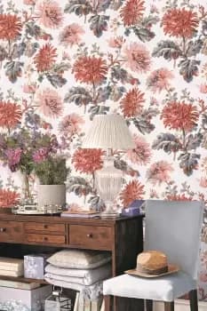 Laura Ashley Maryam Wallpaper - Red