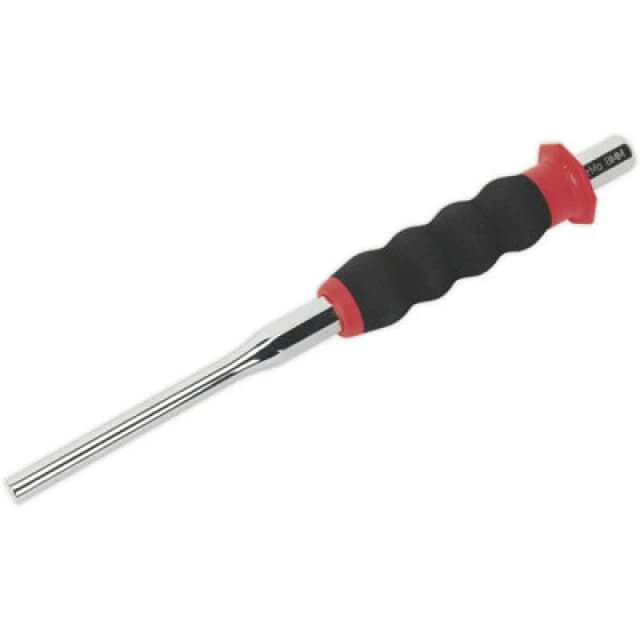 Loops 8mm Sheathed Parallel Pin Punch - Contoured Foam Grip - Chrome Molybdenum Steel Metallics