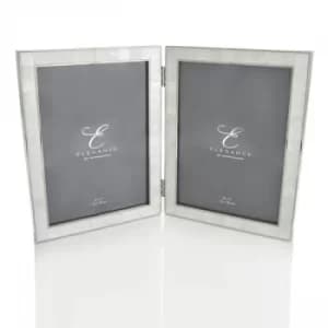 Elegance Hinged Mother of Pearl Double Photo Frame 5" x 7"