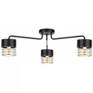 Keter Royal Multi Arm Semi Flush Ceiling Light Gold, 12cm, 3x E27