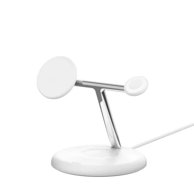 Belkin 3-in-1 Qi2 MagSafe Wireless Charging Stand - White