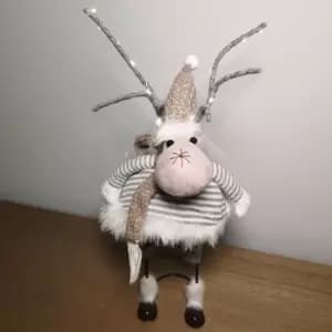 55cm Standing Light Up Reindeer Christmas Decoration with Warm White LEDs