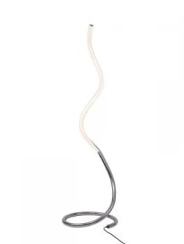 LED Floor Lamp 20W, 3000K, 1500lm, Dimmable, Polished Chrome, Frosted Acrylic