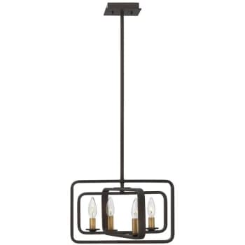 Elstead Quentin - 4 Light Ceiling Pendant Chandelier Bronze, E14