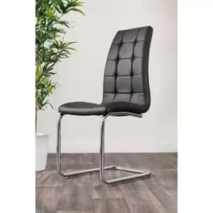 2x Deep Foam Cushioned Black Murano Dining Chairs - Black