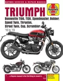Triumph Bonneville T100, T120, Speedmaster, Bobber, Speed Twin, Thruxton, Street Twin, Cup, Scrambler (16 to 19) : 16 to 19